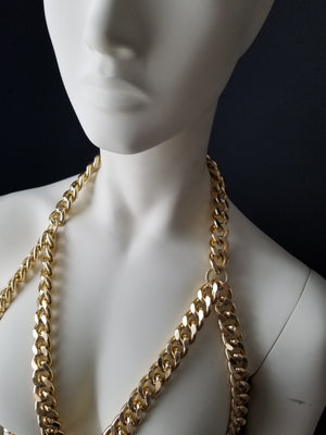 Gold Chunky Chain Bralette, Accessories