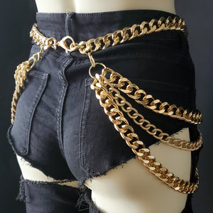 Shop FWHLR bodychains, jewelry and accessories. Our women's statement jewelry is influenced by rap style and hop hop culture.  All bodychain jewelry is made of thick gold chain making it durable, versatile and classic. The perfect chain belt for thick curvy sexy baddies.  FREEWHEELER