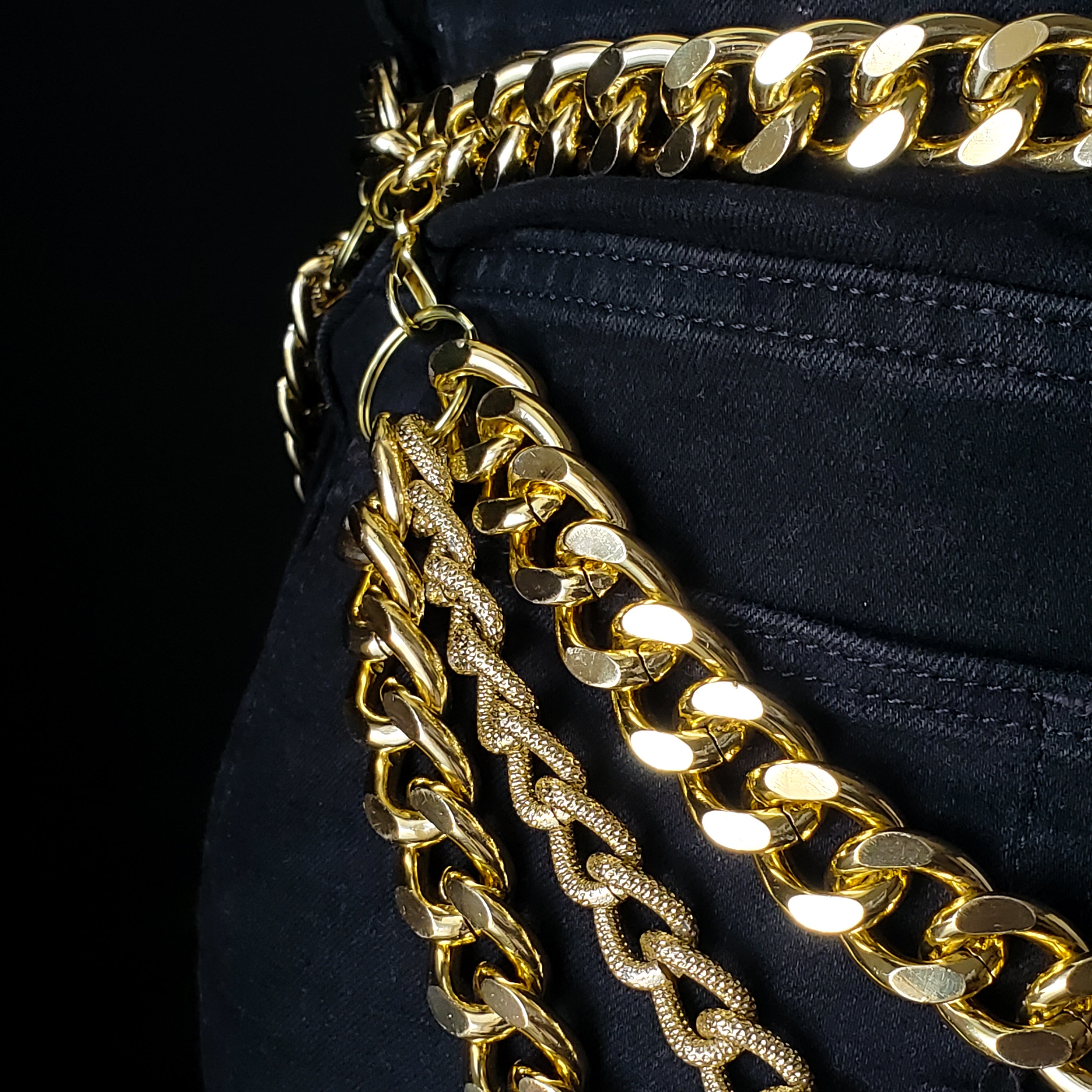 Shop FWHLR bodychains, jewelry and accessories. Our women's statement jewelry is influenced by rap style and hop hop culture.  All bodychain jewelry is made of thick gold chain making it durable, versatile and classic. The perfect chain belt for thick curvy sexy baddies. 